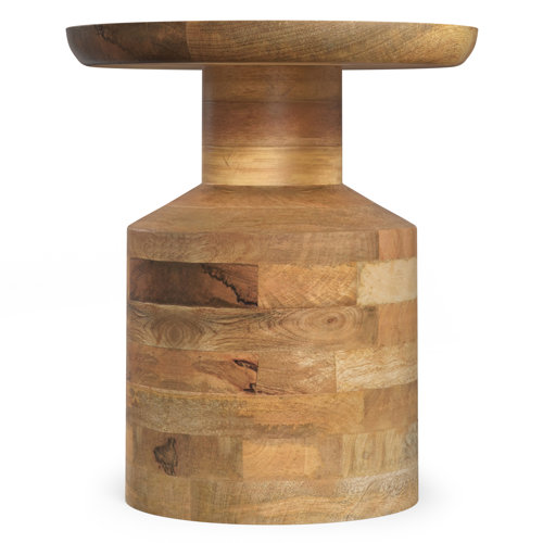 Latitude Run® Solid Wood Tray Top Pedestal End Table & Reviews Wayfair